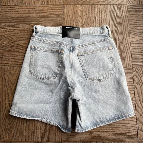 Denim Blue Jean Shorts Wide Leg Baggy size 24 - Picture 5 of 8